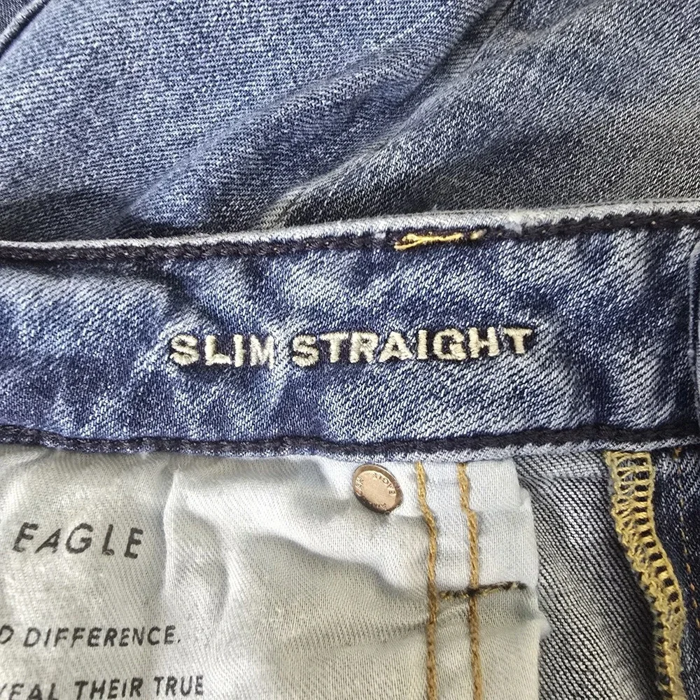 American Eagle Jeans Mens 31x30‎ Slim Fit Straight Leg Medium Blue Wash Stretch